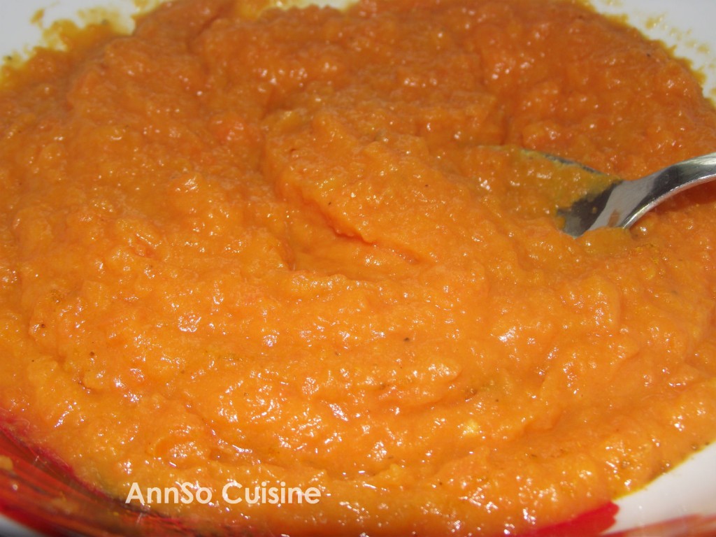Purée de patate douce, carottes au lait de coco et jus d’orange | AnnSo