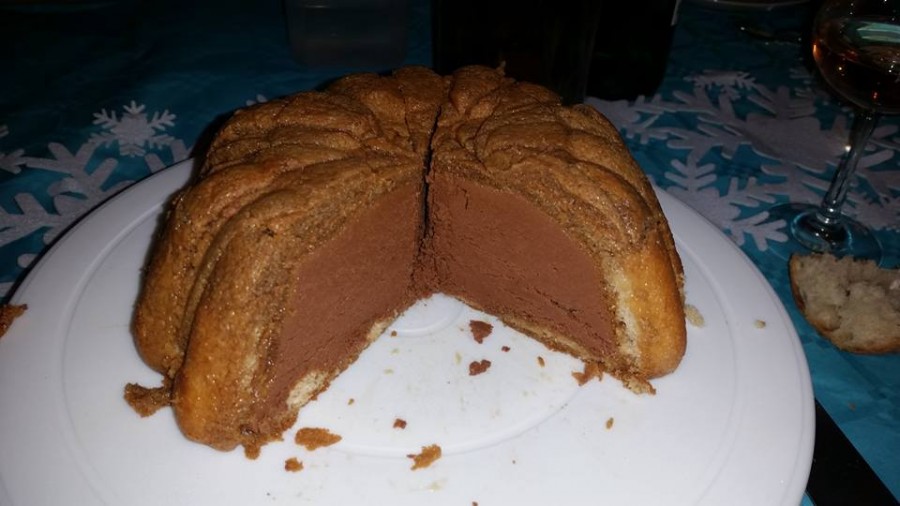 Intérieur de la charlotte au chocolat et crème de marrons AnnSo Cuisine