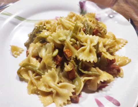 One Pot Pasta haricots verts et chorizo au Cookeo